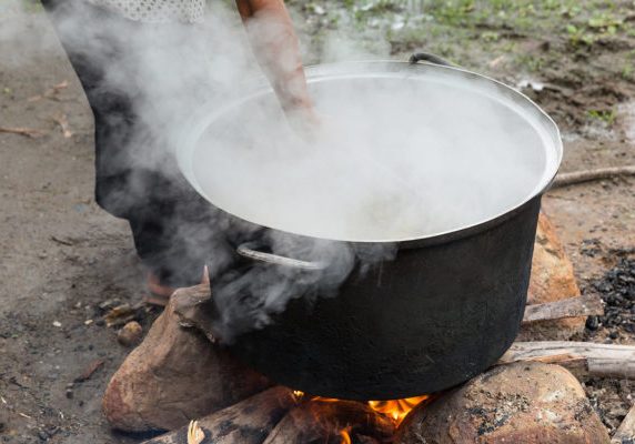 Image,Of,Rural,Cooking,In,The,Open.,Traditional,Way,Of